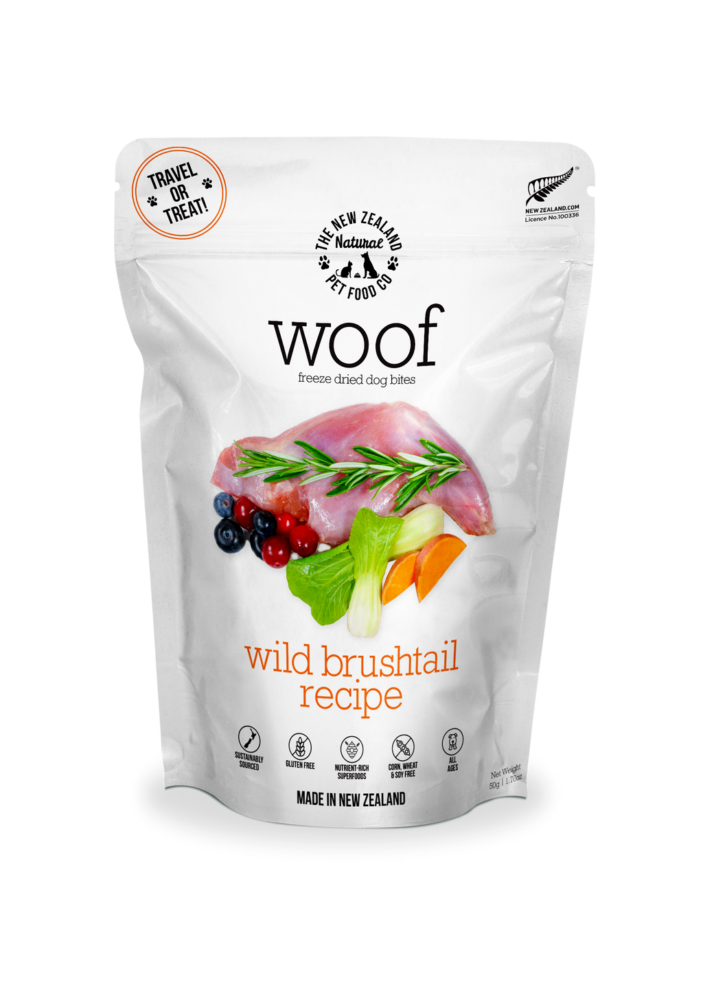 Woof Wild Brushtail Freeze Dried Food 1.76oz | 9.9oz | 35oz
