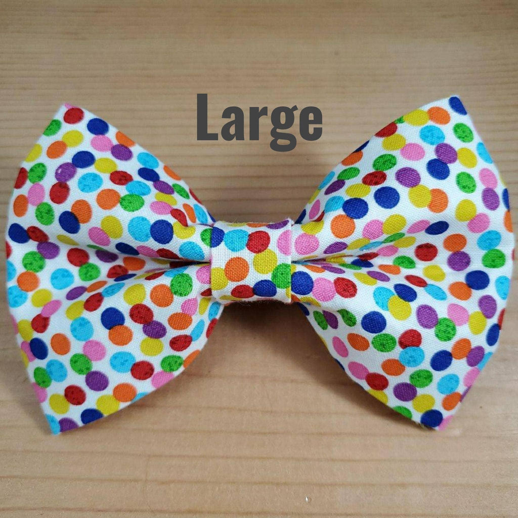 Rainbow Polka Dots Bow Tie