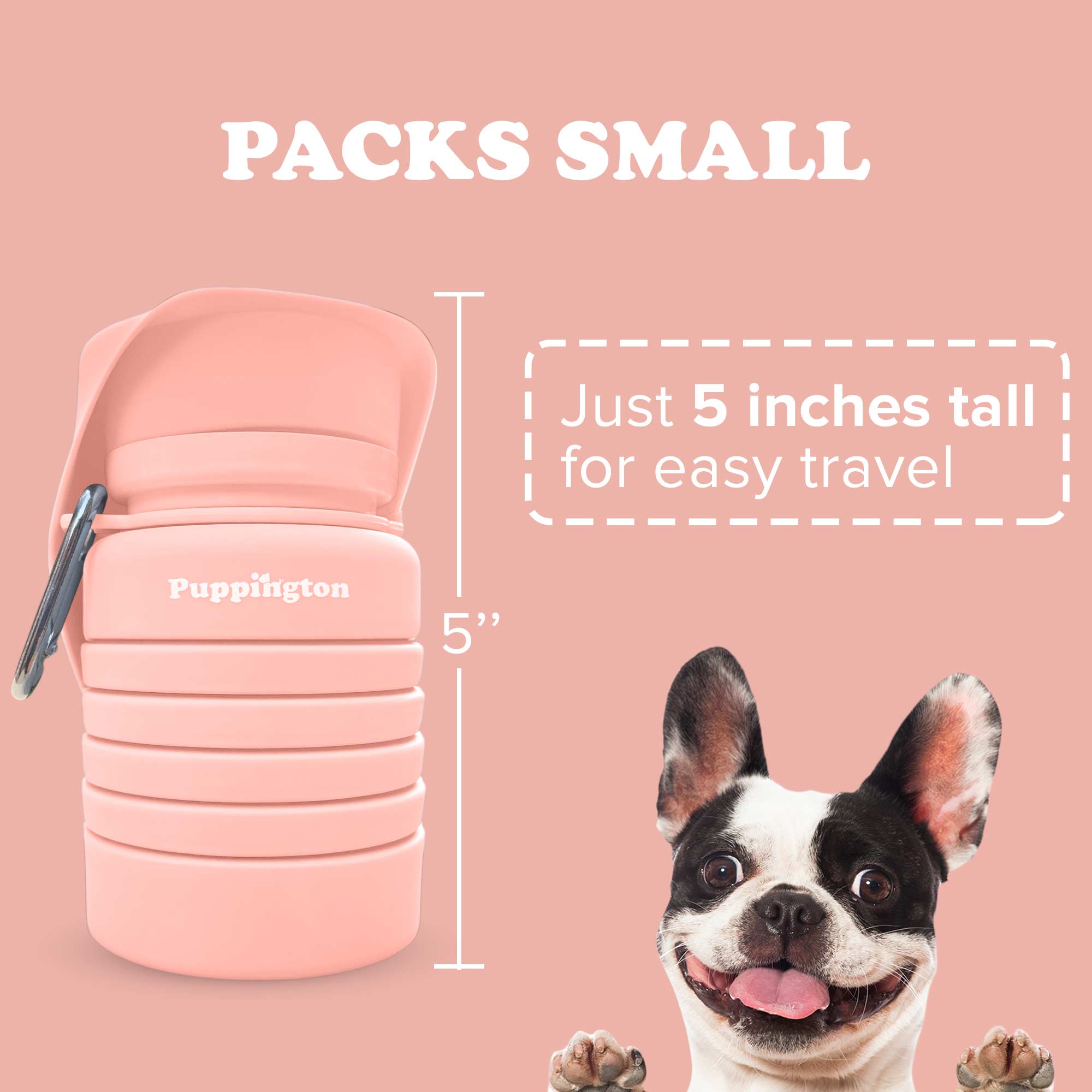 Puppington Collapsible Silicone Dog Water Bottle