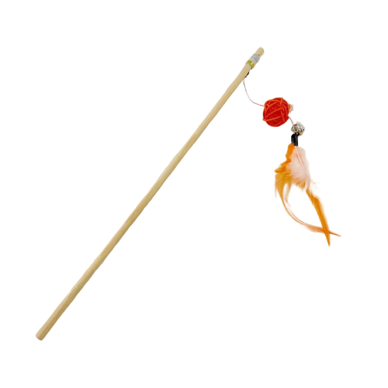 Moo - Feather Rattan Ball Cat Wand