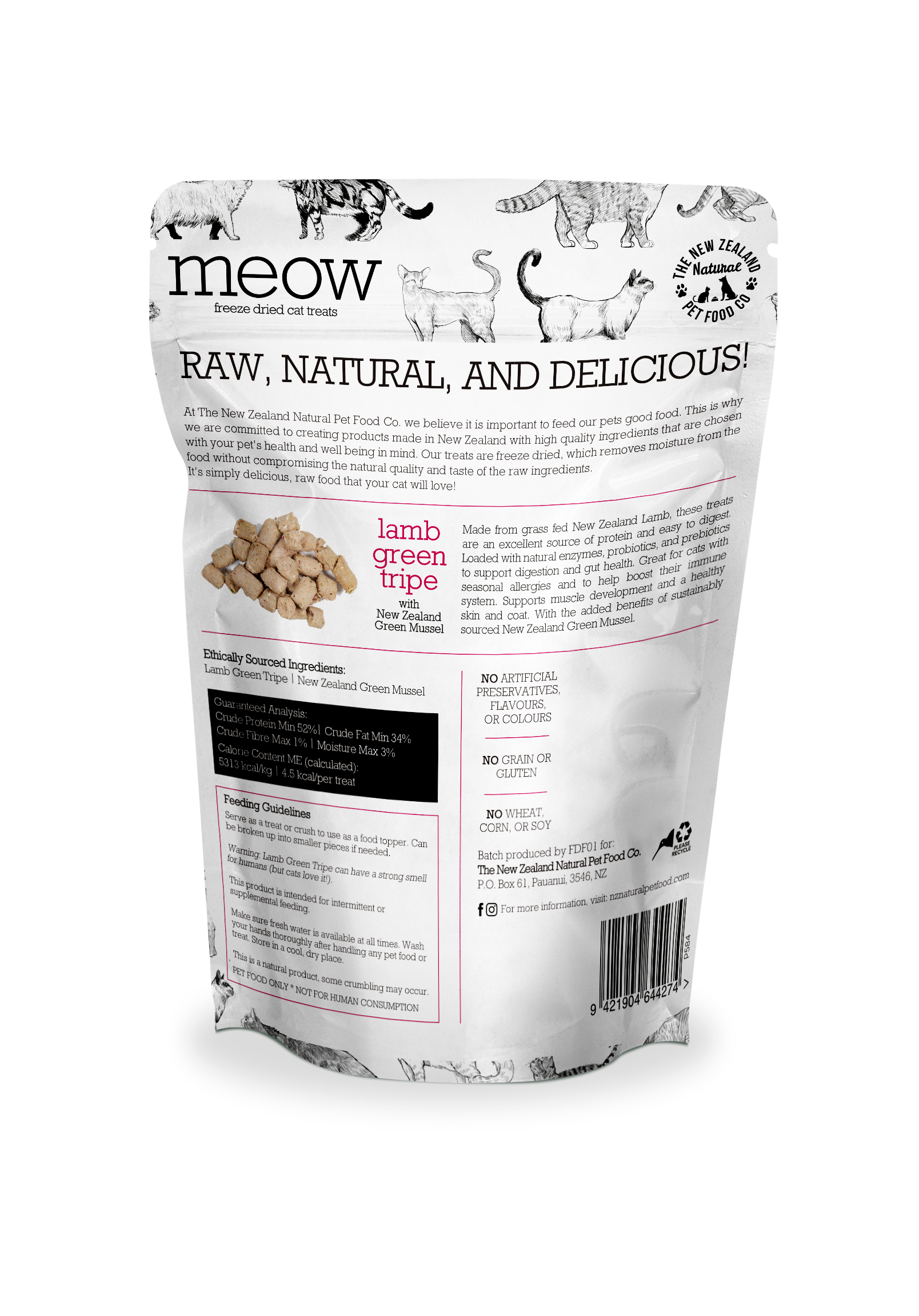 Meow Lamb Green Tripe Treats 1.4oz