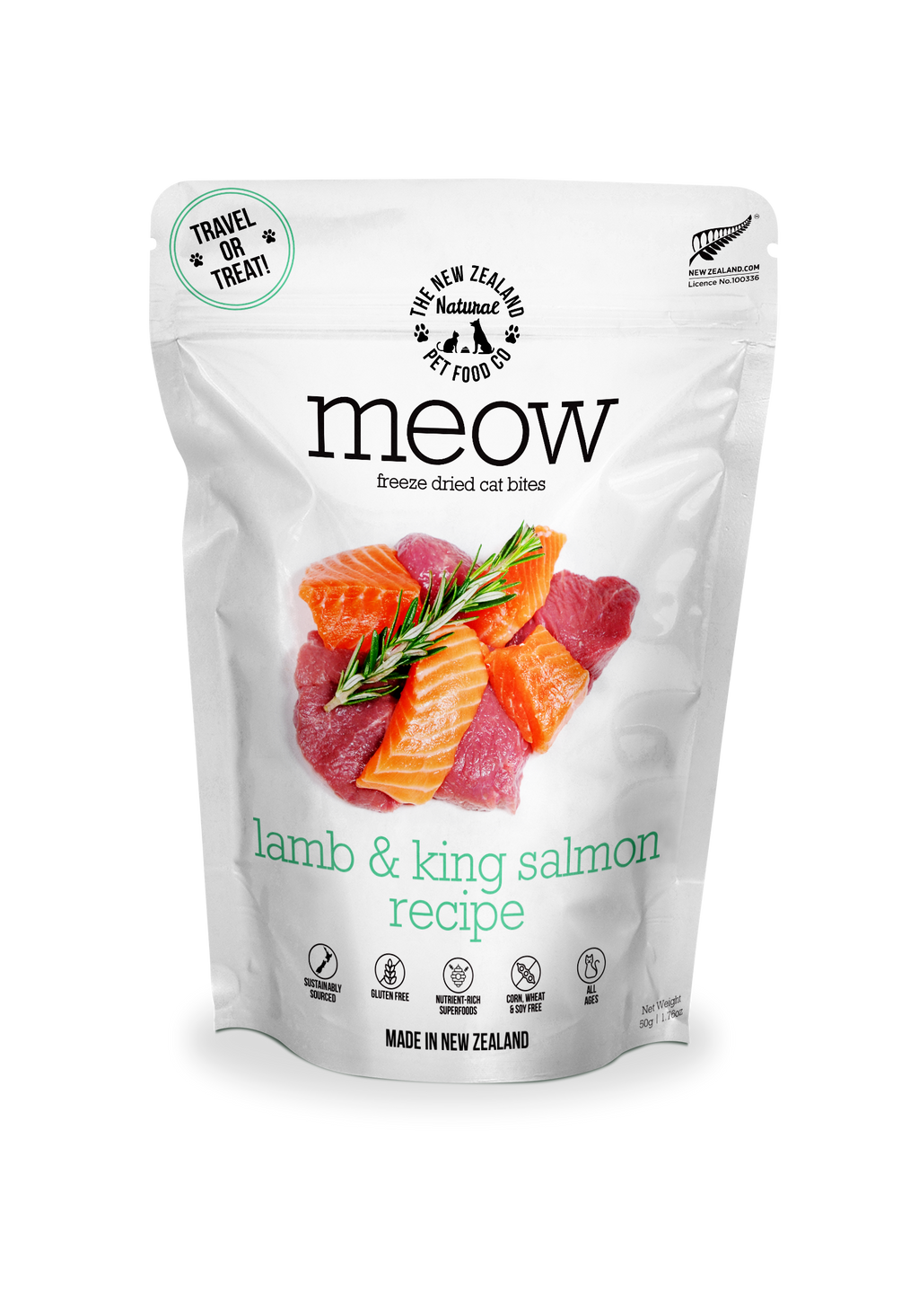 Meow Lamb & King Salmon Freeze Dried Cat Food 1.76oz | 9.9oz