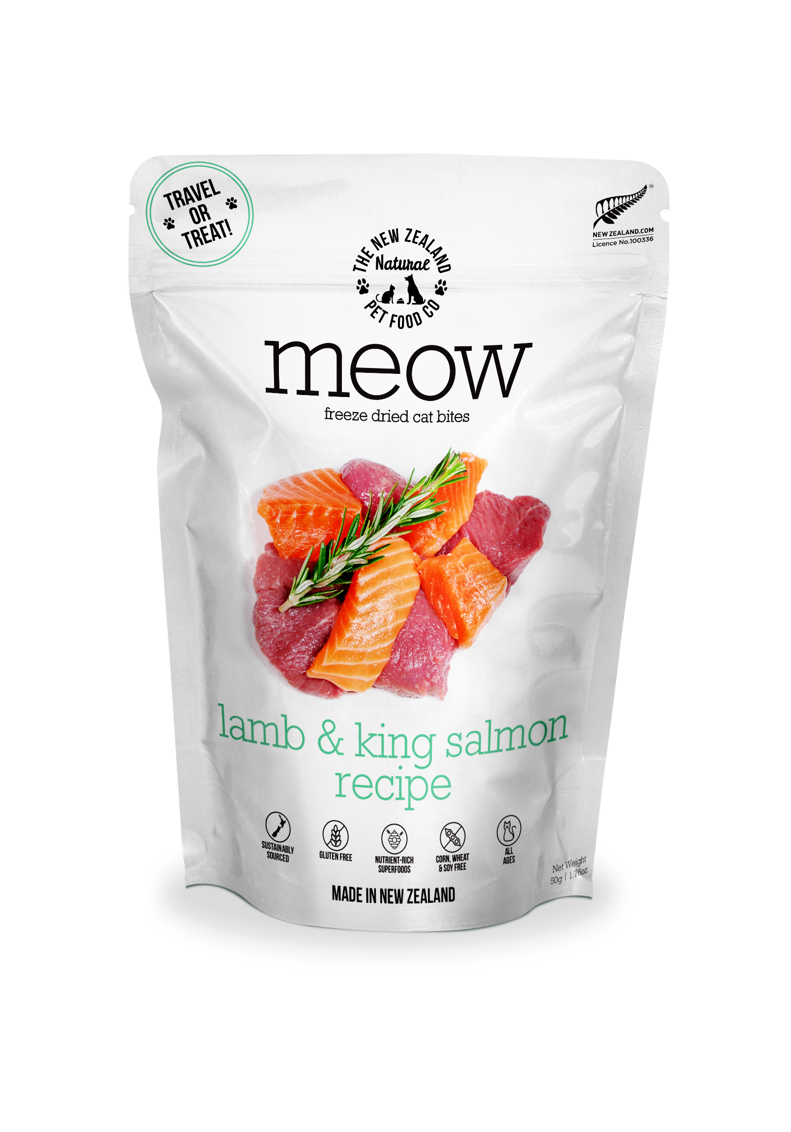 Meow Lamb & King Salmon Freeze Dried Cat Food 1.76oz | 9.9oz
