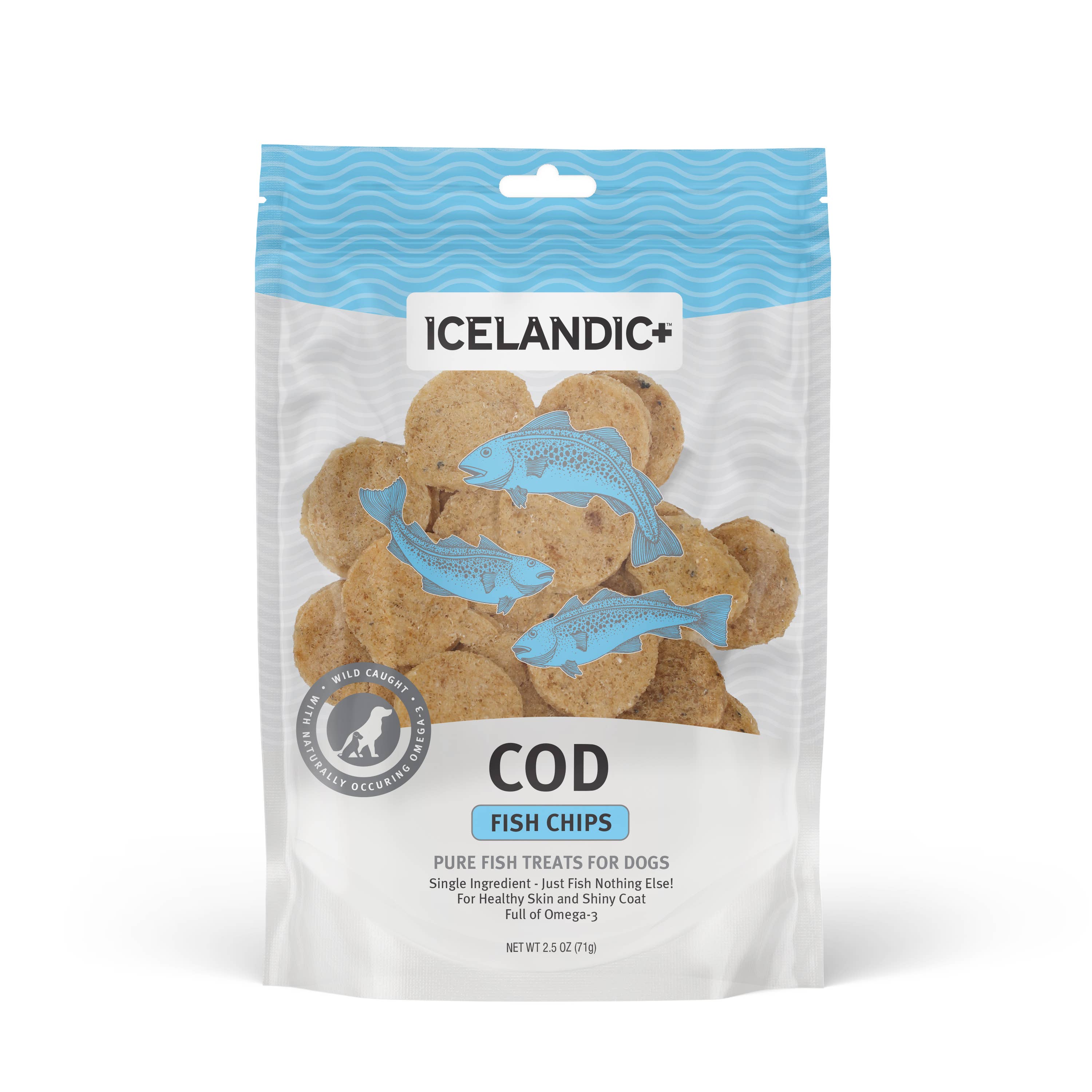 Icelandic+ Cod Fish Chips Dog Treat 2.5-oz Bag