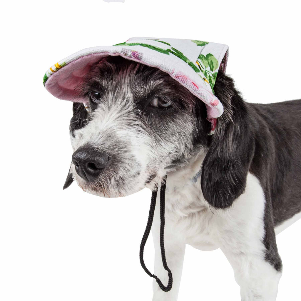 Pet Life ® 'Botanic Bark' Floral Uv Protectant Dog Hat Cap