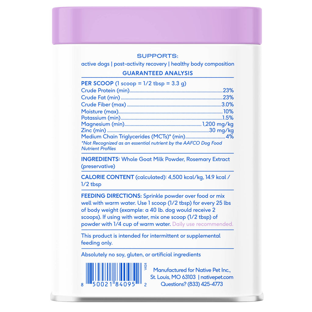 Goat Milk Powder Recovery & Energy Support for Active Dogs