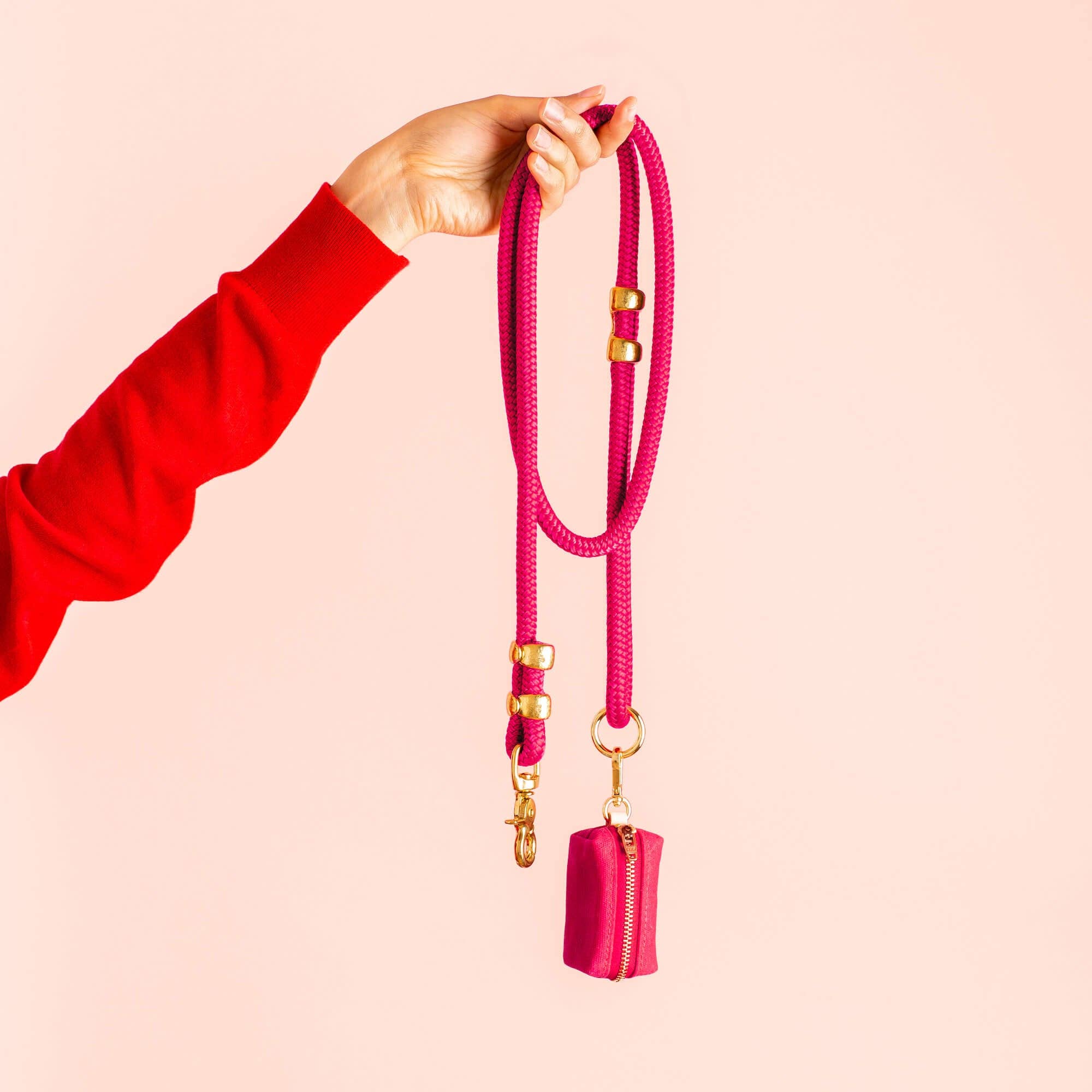 Hot Pink Valentine's Day Waxed Canvas Poop Bag Dispenser