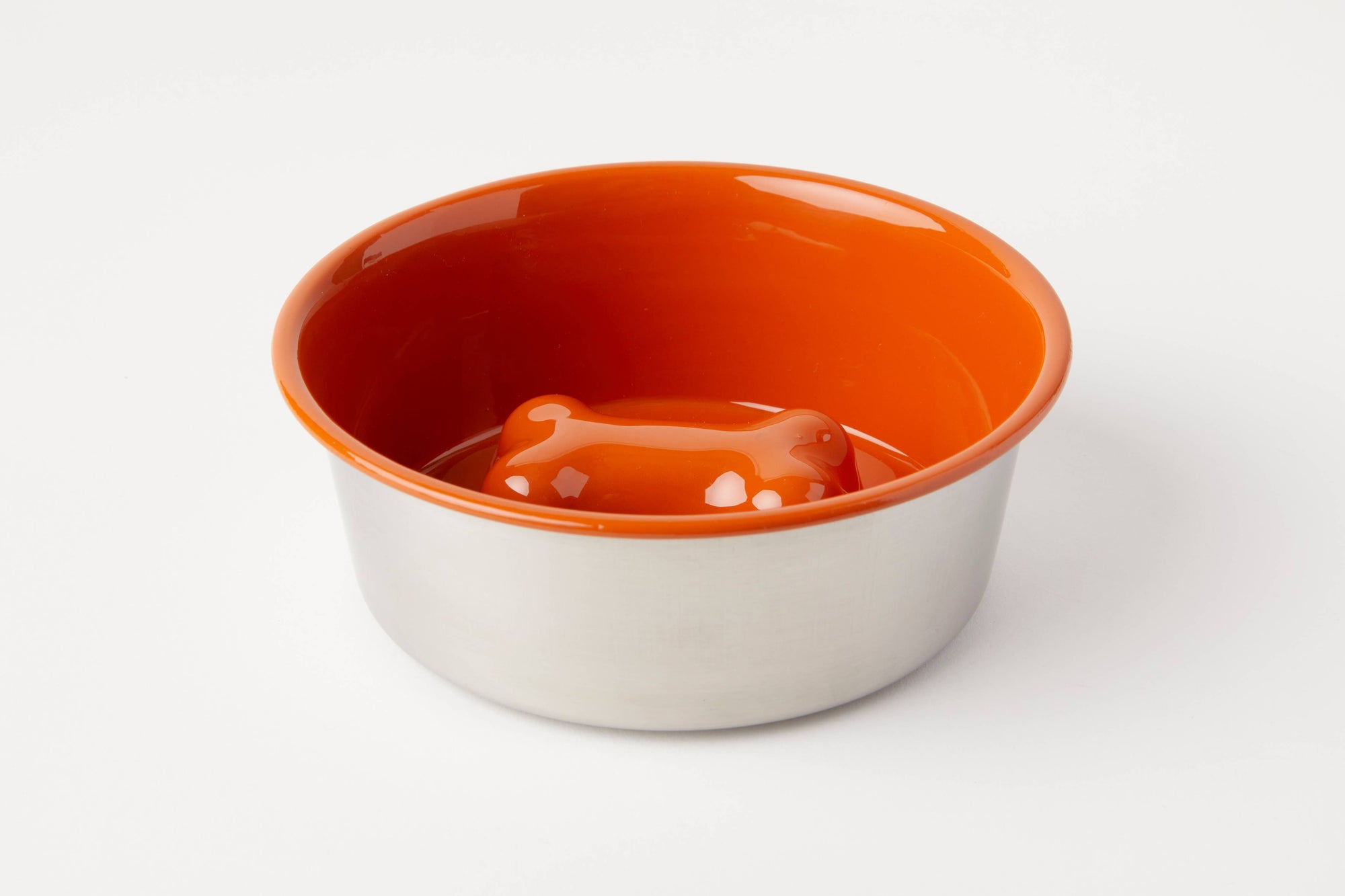 Bone Slow Feeder Bowl Orange (Three Sizes)