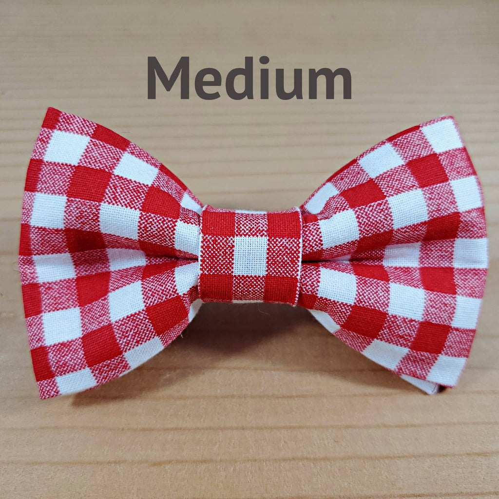 Red and White Gingham Bow Tie