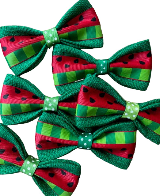 Watermelon on Green Burlap