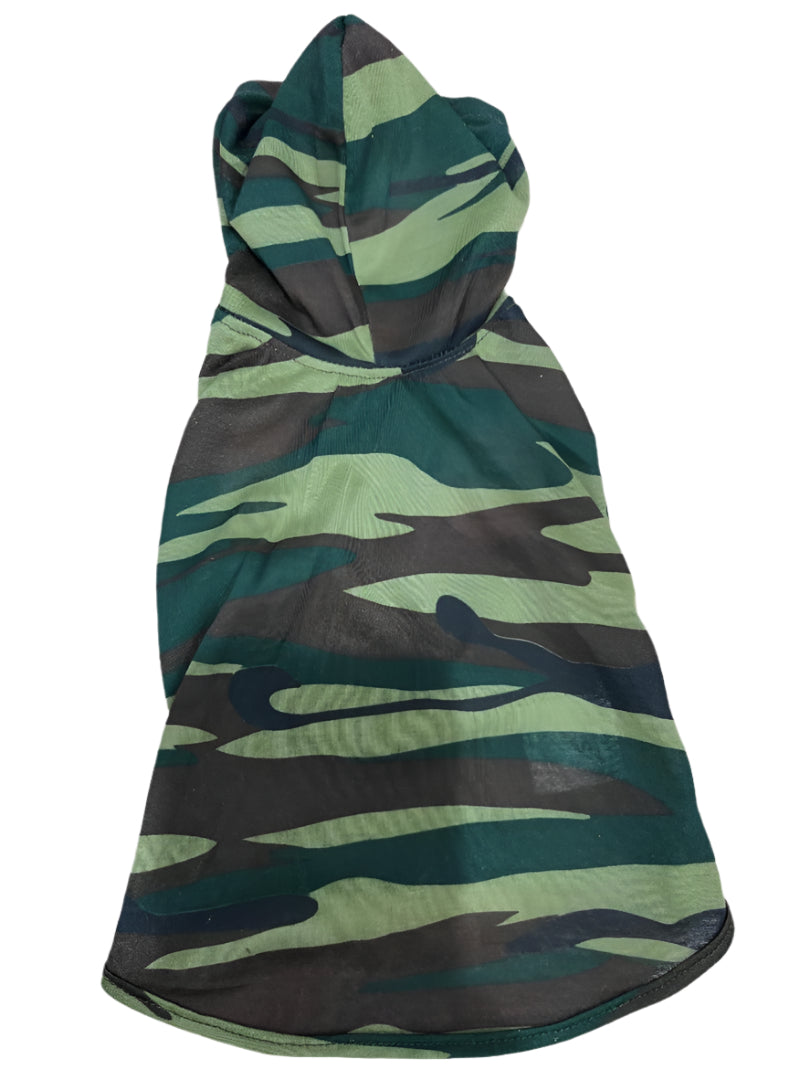 Camo hooded tee shirt