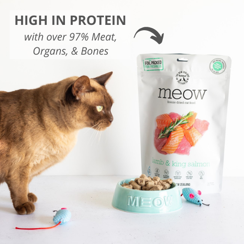 Meow Lamb & King Salmon Freeze Dried Cat Food 1.76oz | 9.9oz