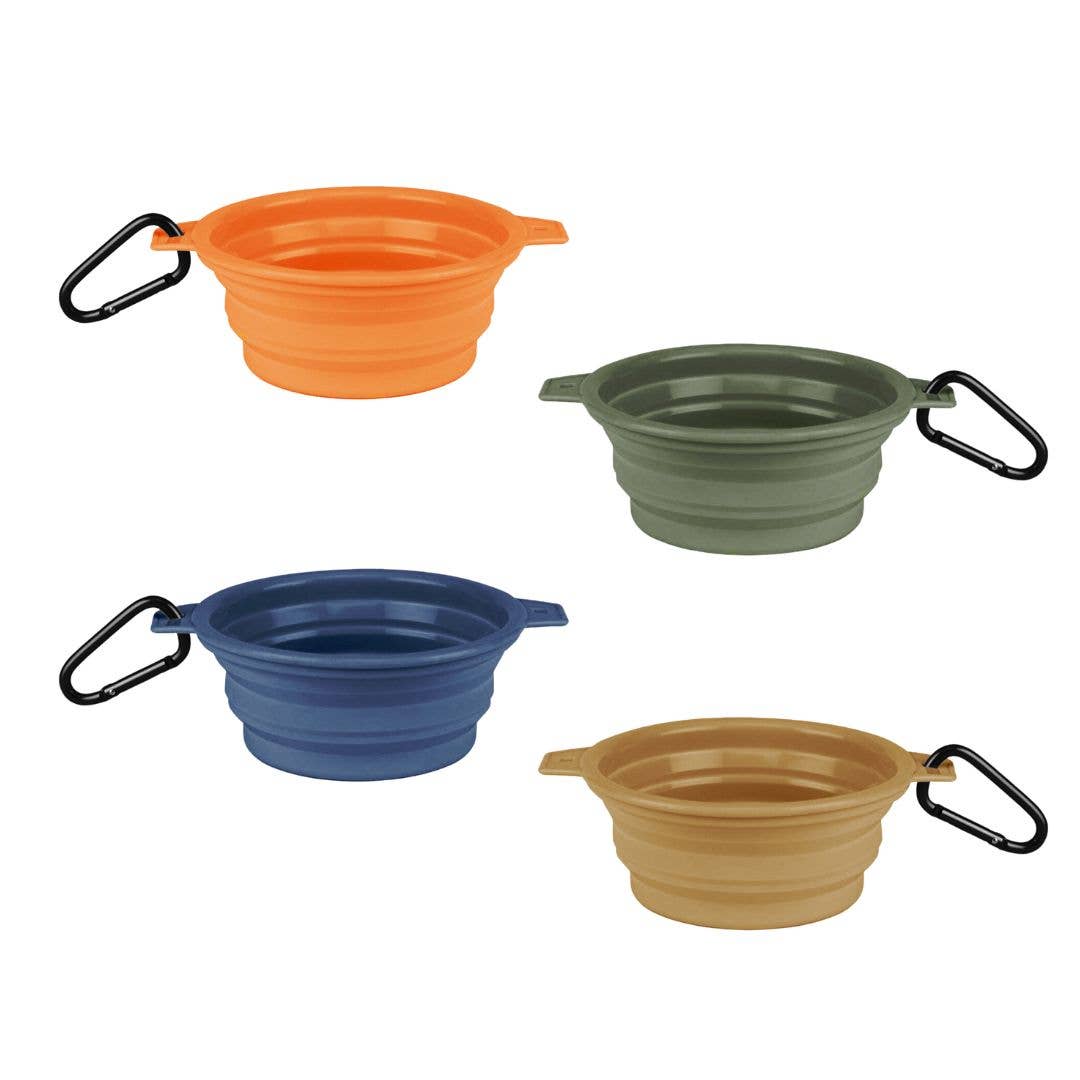 Desert Tones Travel Collapsible Pet Bowl with Carabiner Clip