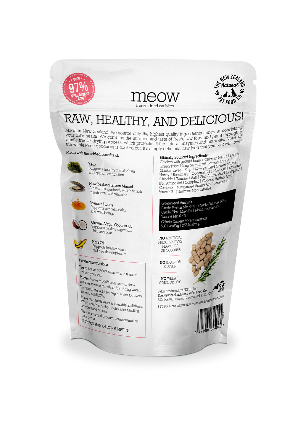 Meow Chicken & King Salmon Freeze Dried Cat Food 1.76oz