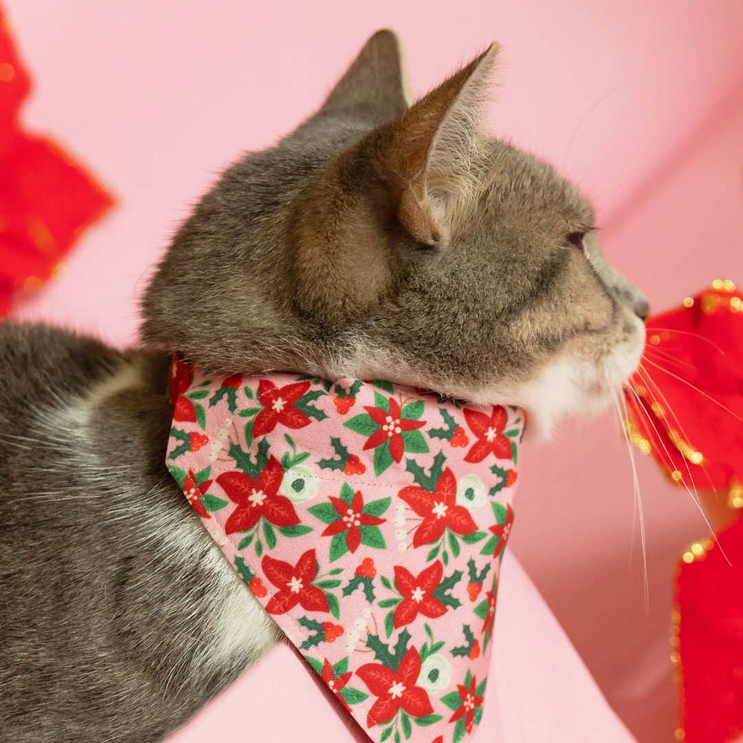 "Winter Blooms - Pink" - Bandana For Cats & Small Dogs