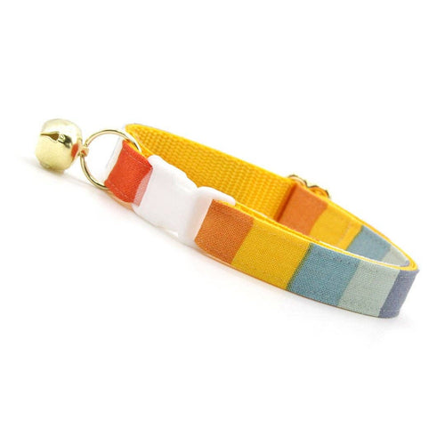 "Carousel" - Striped Rainbow Cat Collar