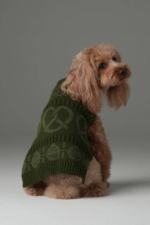 Pretzel Pet Sweater - Olive Green