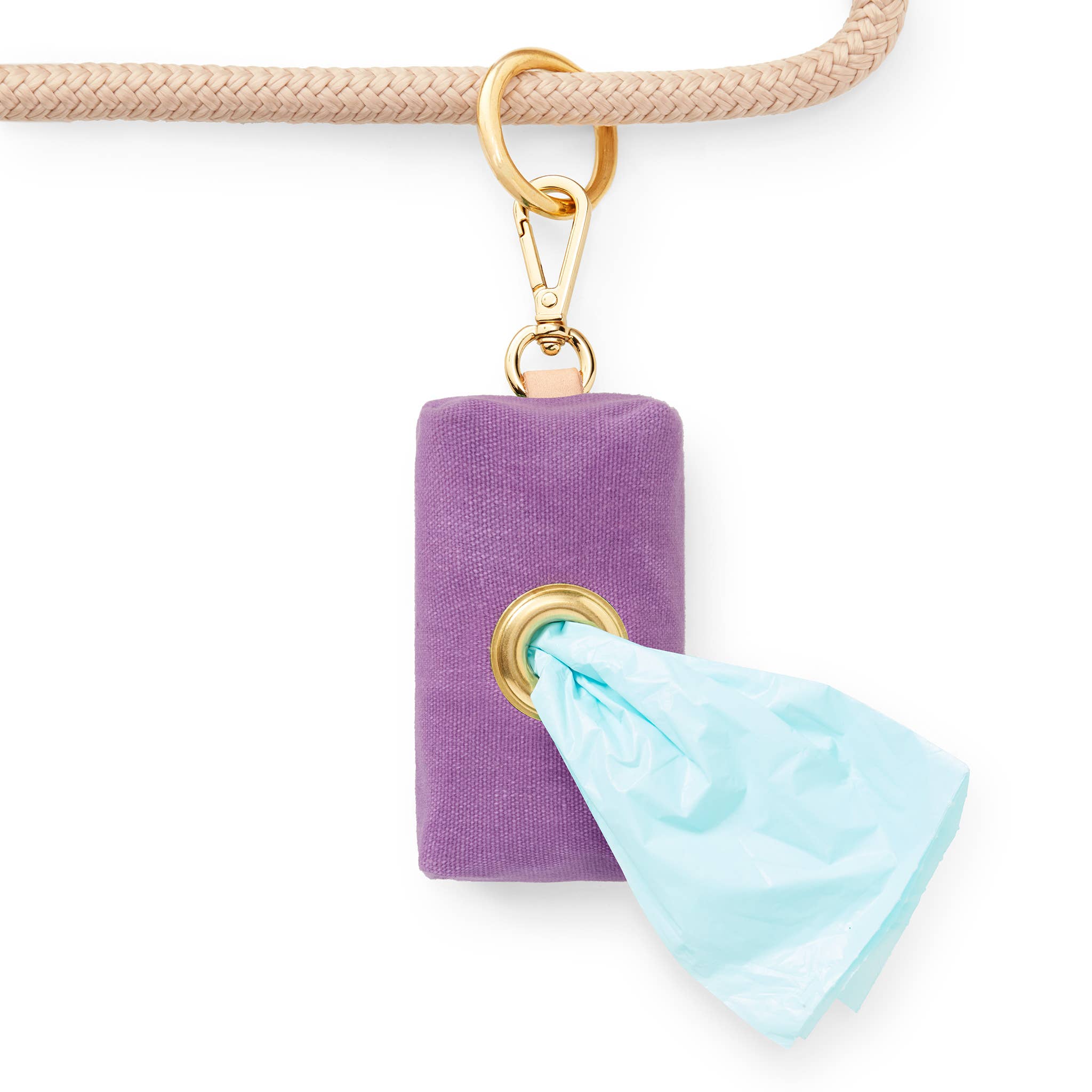 Violet Waxed Canvas Poop Bag Dispenser
