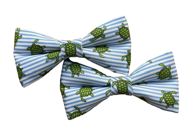 Turtles Blue & White Stripe Standard Size