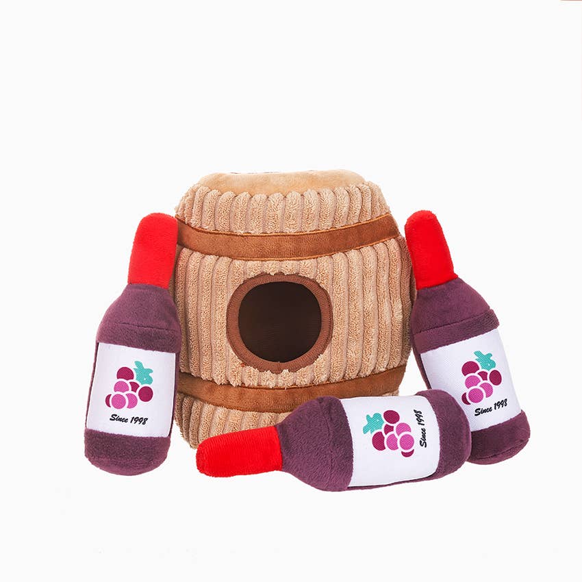 HugSmart Pet -Food Party  | Wine Barrel - Interactive Toy