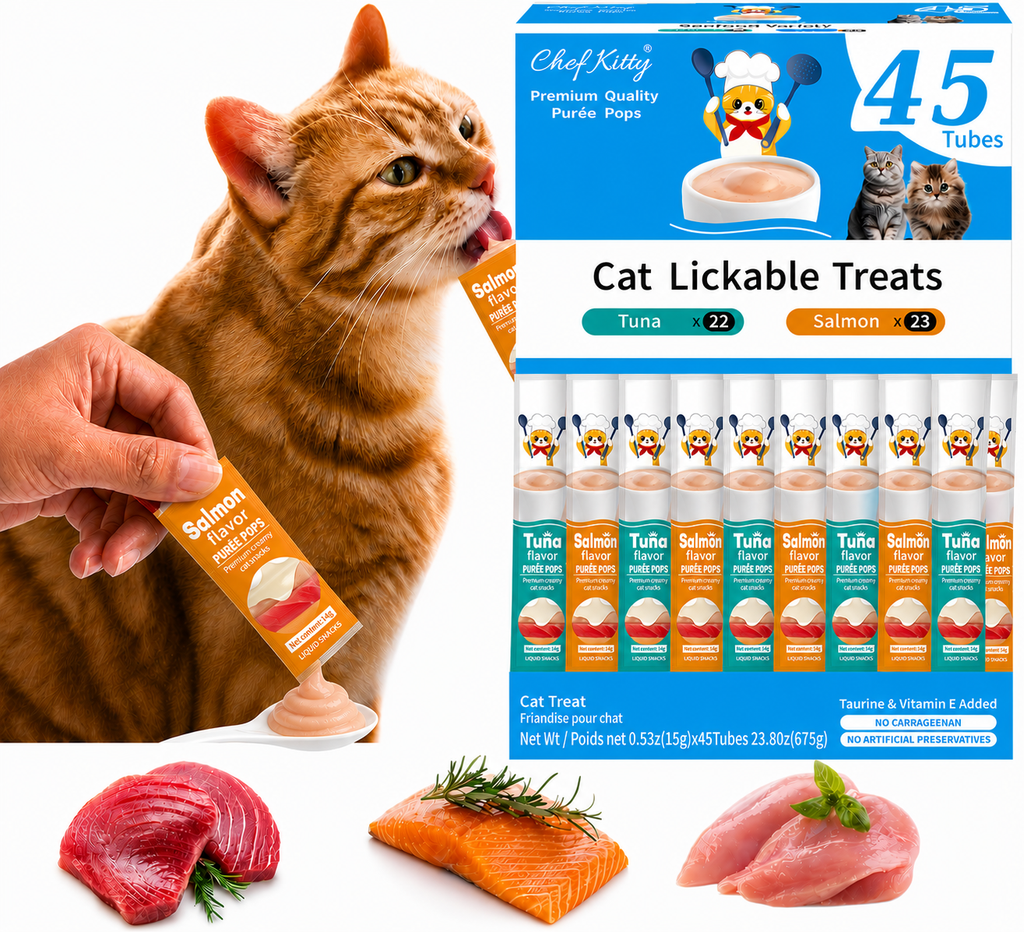 Chef Kitty Purée Pops – Lickable Creamy Cat Treats (20 Pack)