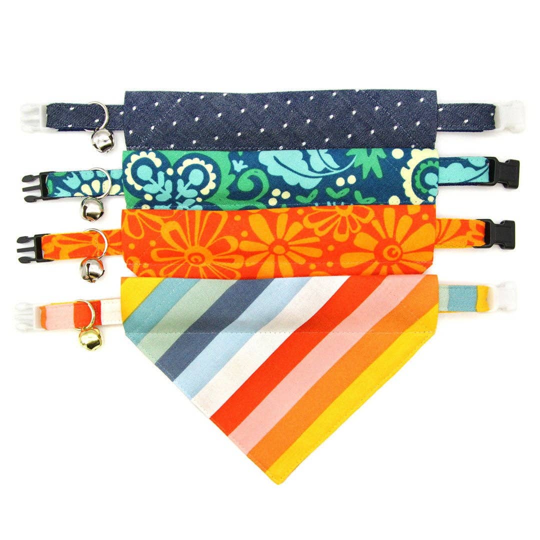 "Carousel" - Striped Rainbow Cat Collar