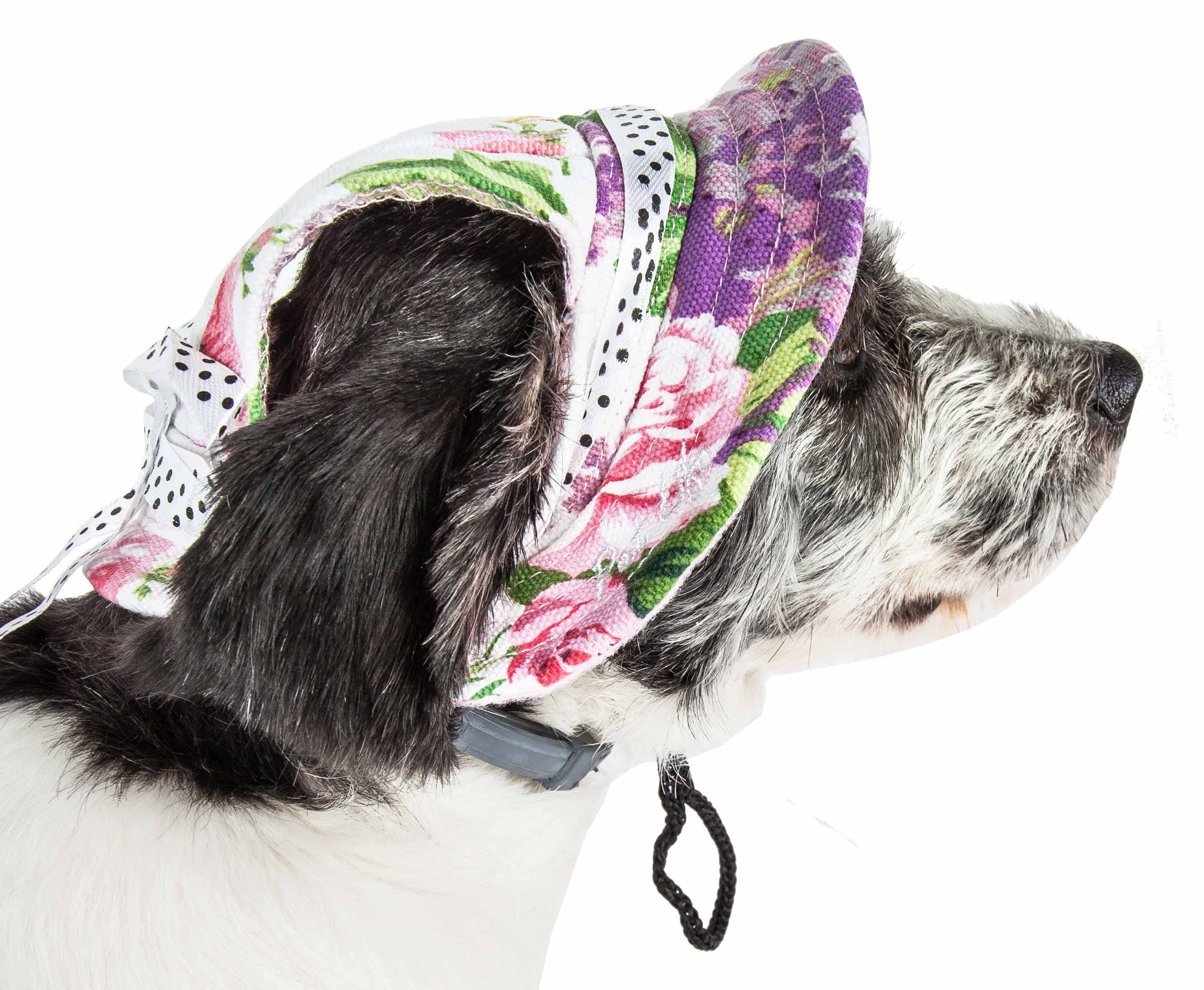 Pet Life ® Botanic Bark Floral UV Protectant Canopy Dog Hat