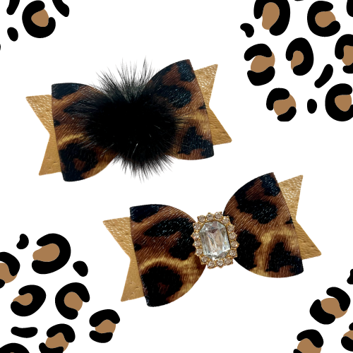 Leopard Glam Dog Hair Bow