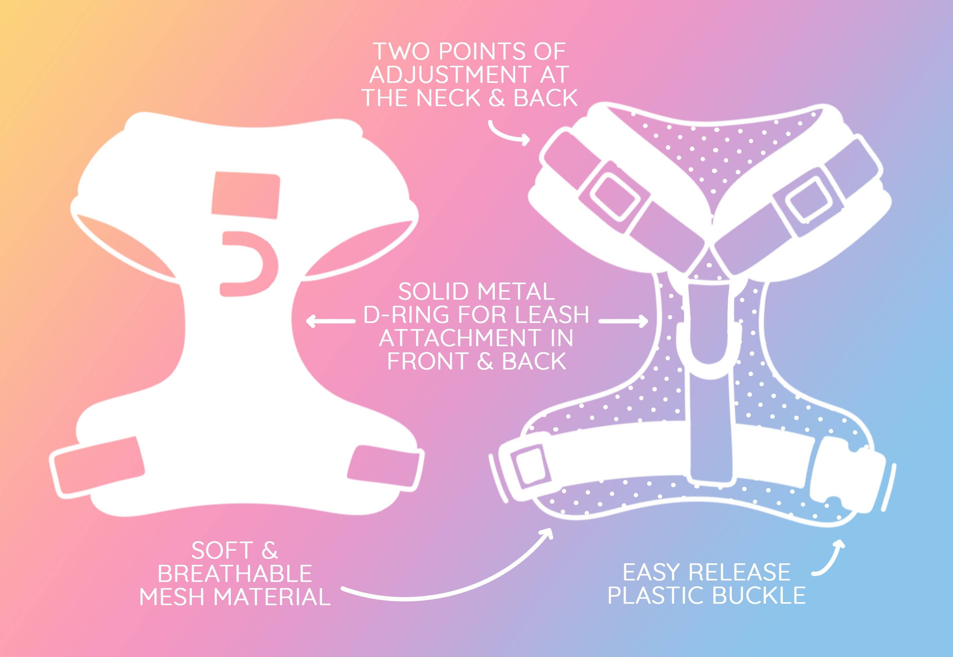 Dog Adjustable Harness - Magnolia