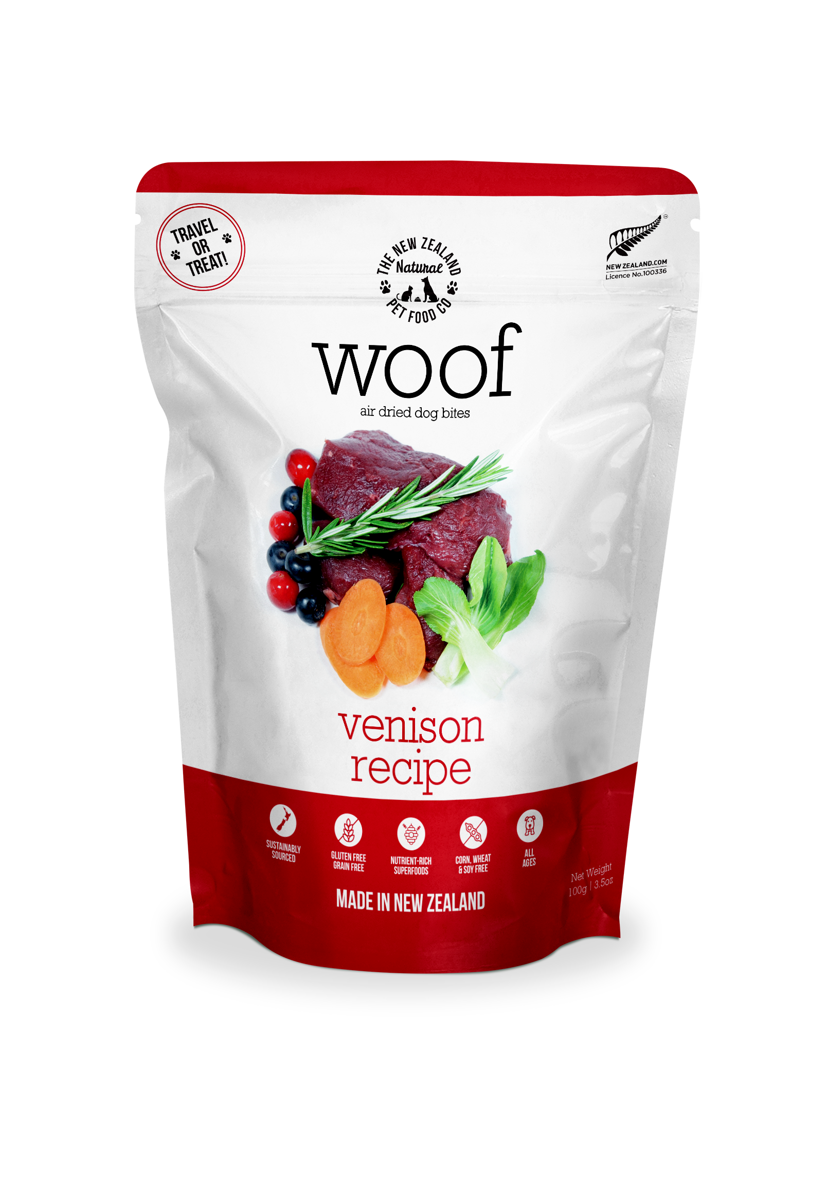 Woof Venison Air Dried Dog Food 3.5oz