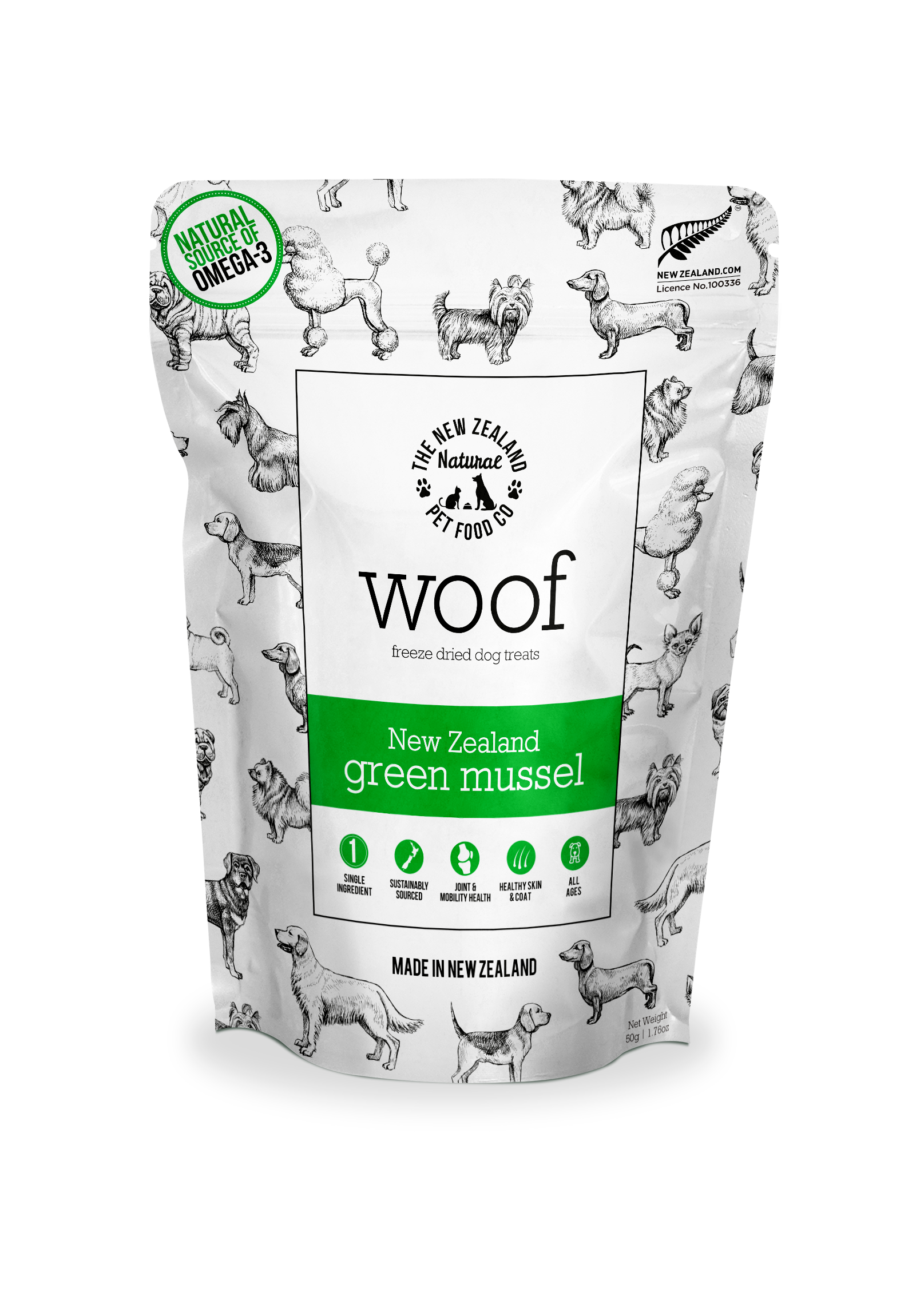 Woof NZ Green Mussel Treat 1.76oz