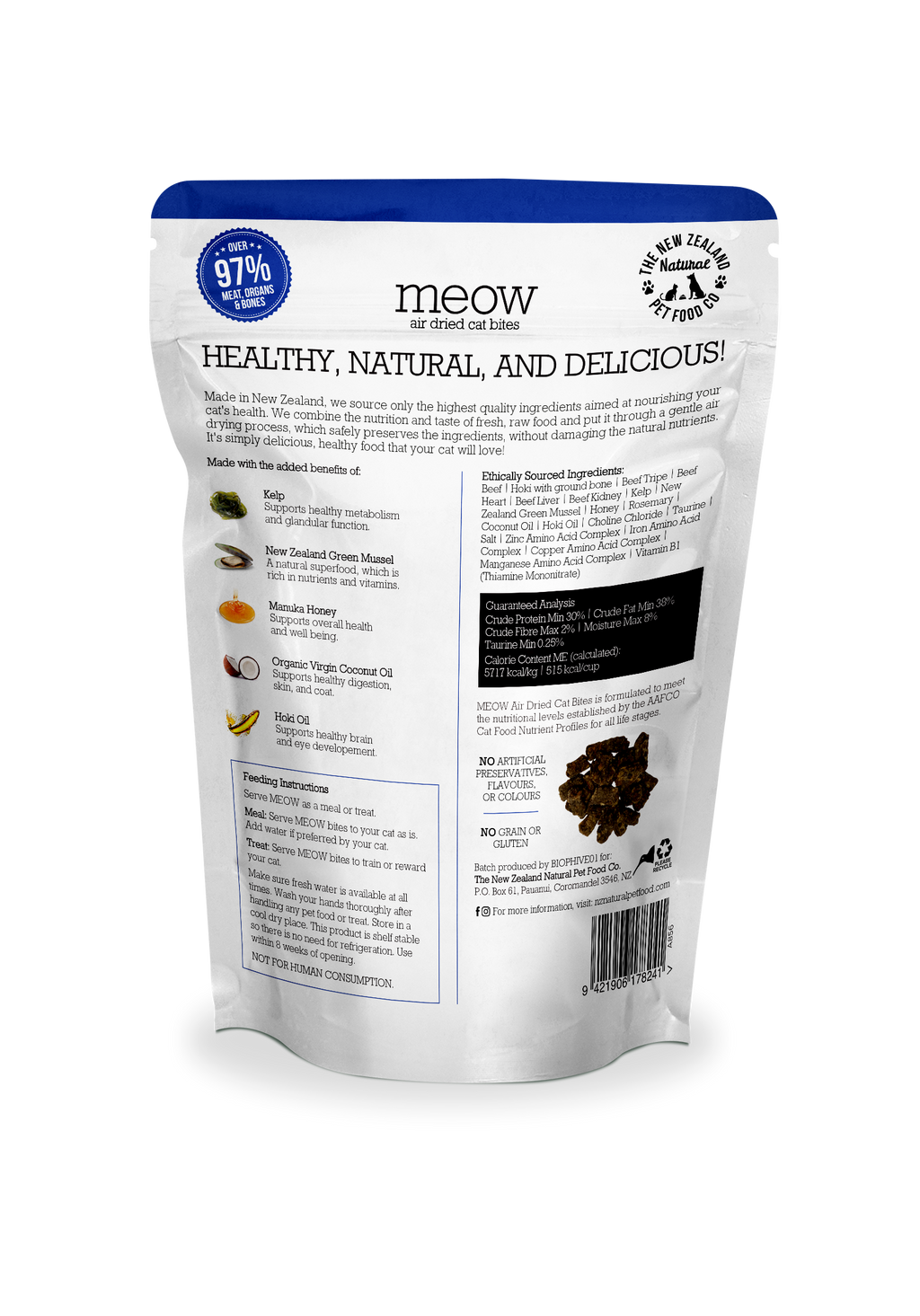 Meow Beef & Hoki Air Dried Cat Food 3.5oz | 26.5oz
