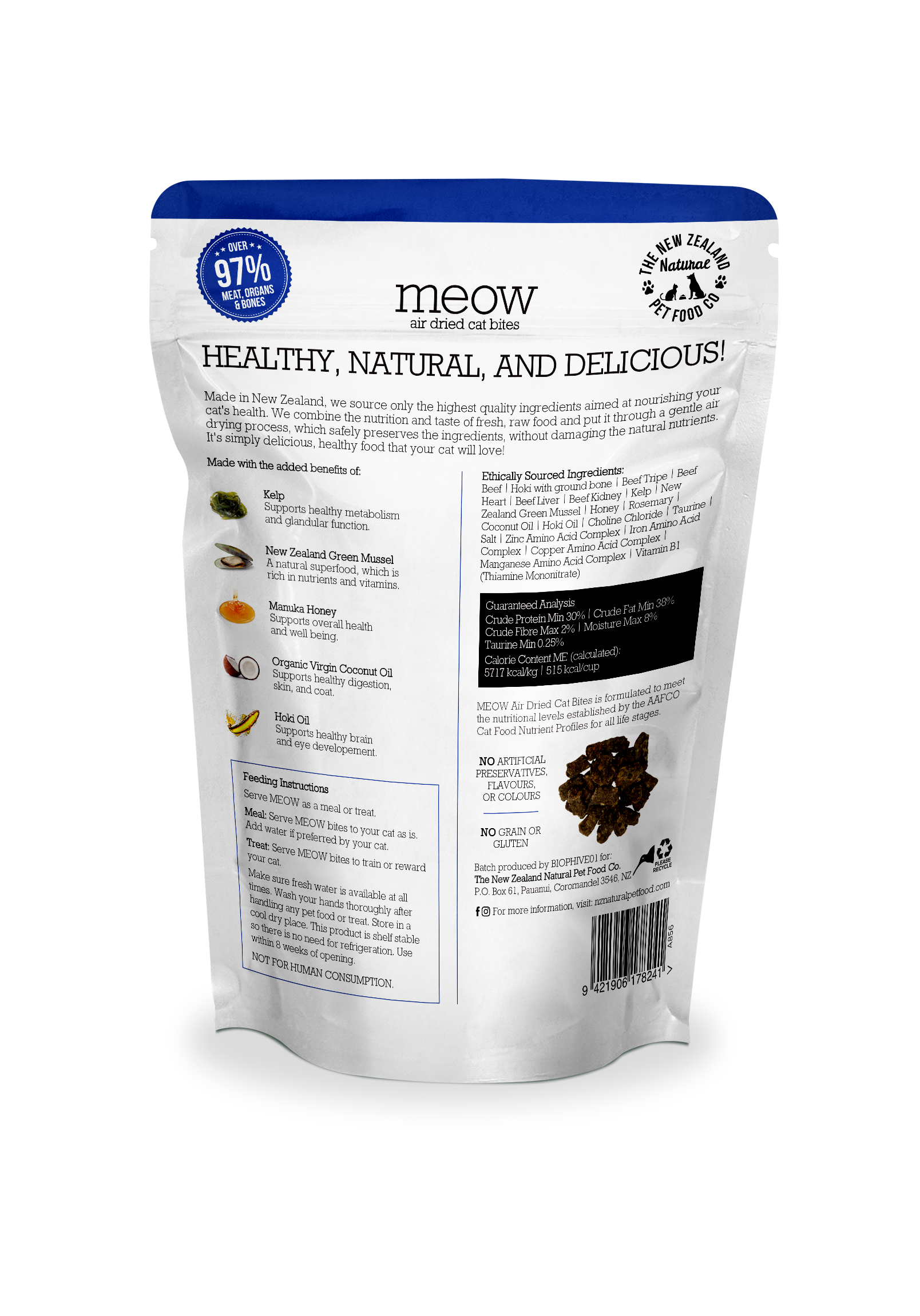 Meow Beef & Hoki Air Dried Cat Food 3.5oz | 26.5oz