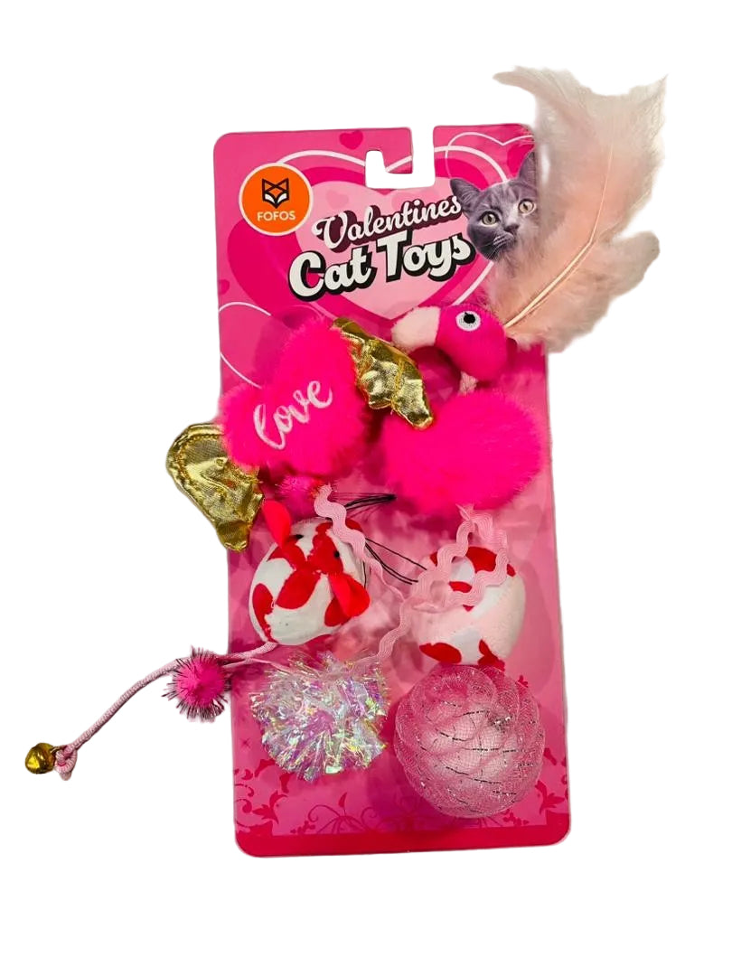 Valentines Cat Toys 6ct