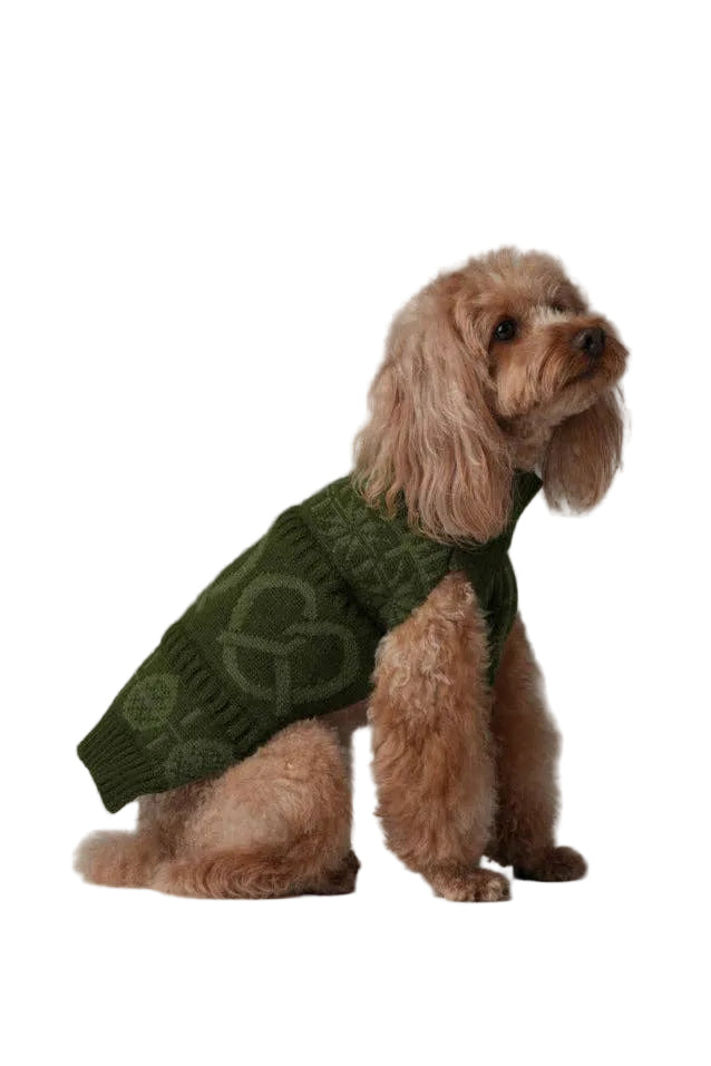 Pretzel Pet Sweater - Olive Green