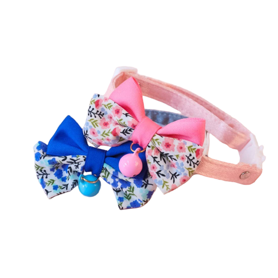 Mokka - Floral Double Bow Cat Collar – Soft, Adjustable, and Adorably Elegant