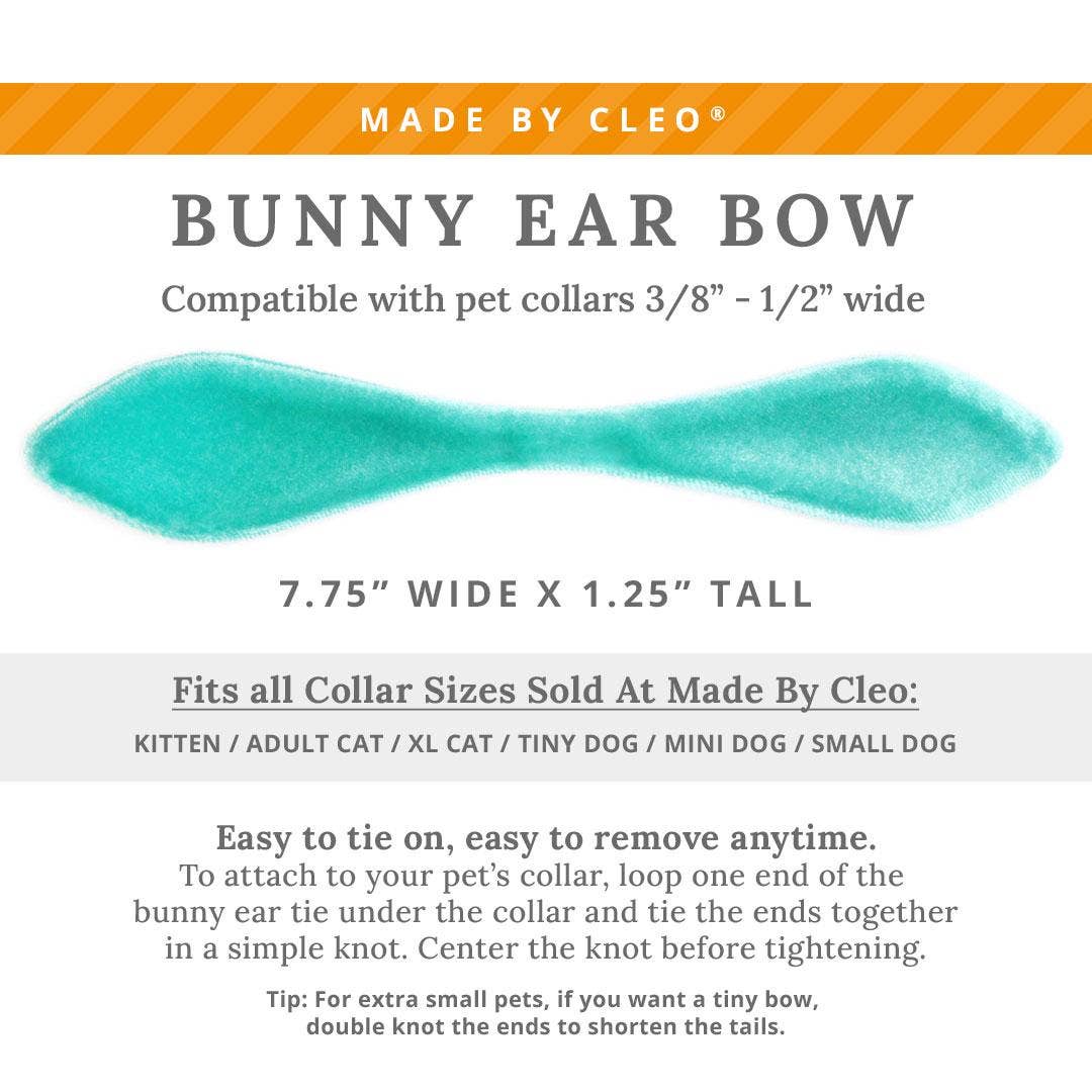 "Velvet - Seafoam" -  Cat Collar & Bunny Ear Bow Set