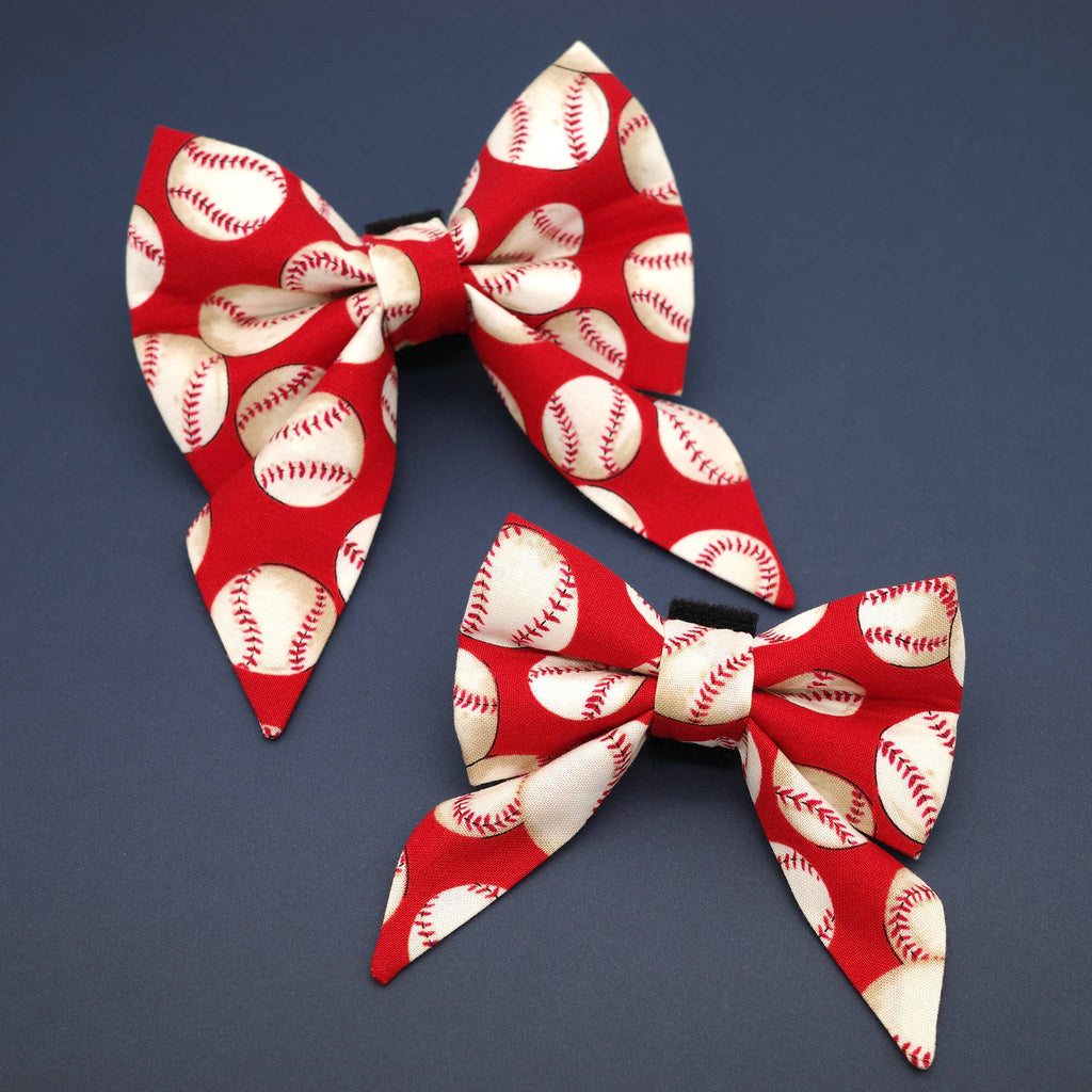 Baseball Sailor Dog Bow