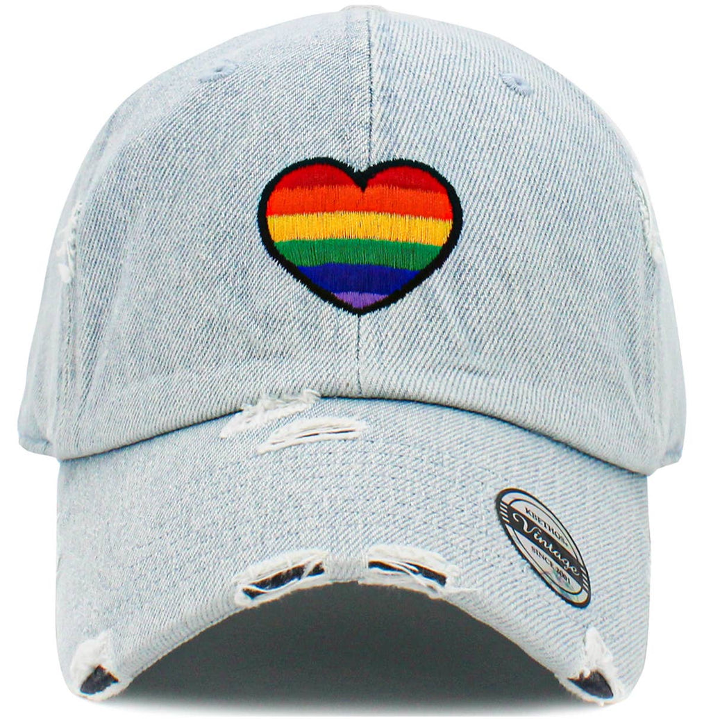 Pride Heart Vintage Dad Hat