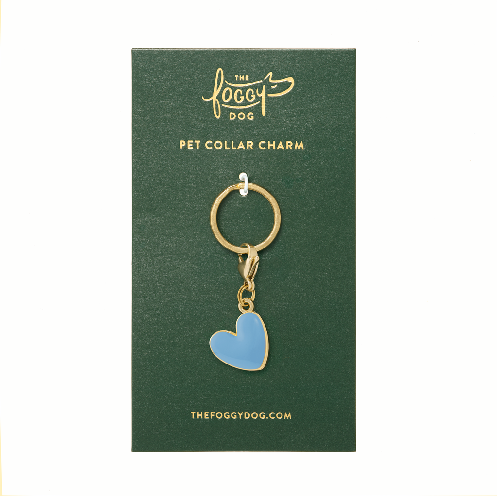 Blue Heart Collar Charm