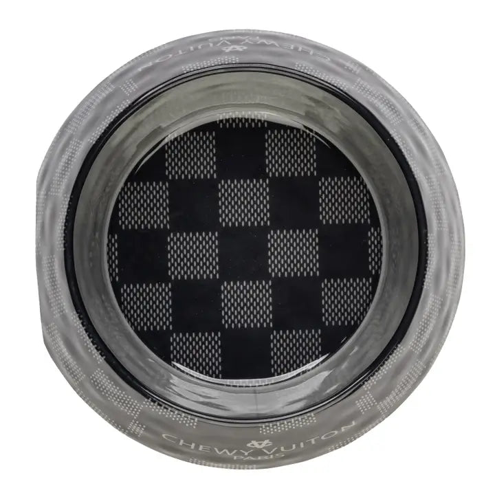 Black Checker Chewy Vuiton Bowl