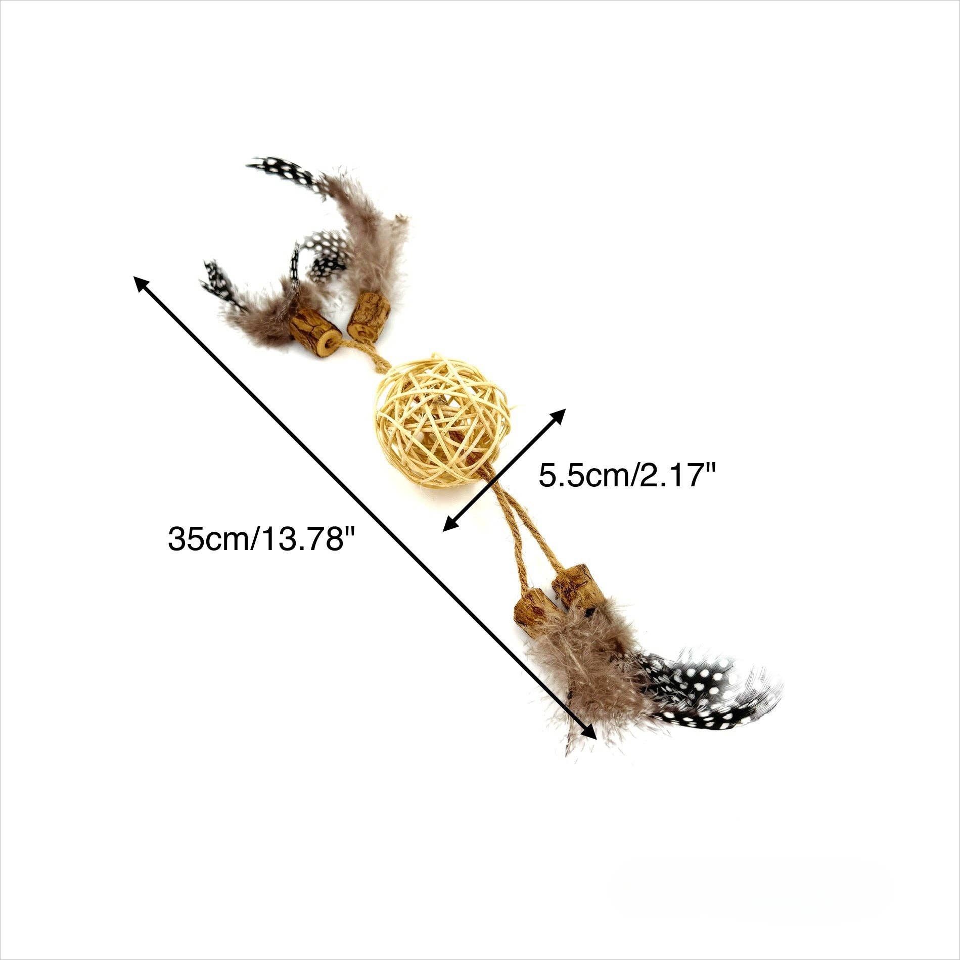 Moo - Natural Rattan Cat Toy Balls