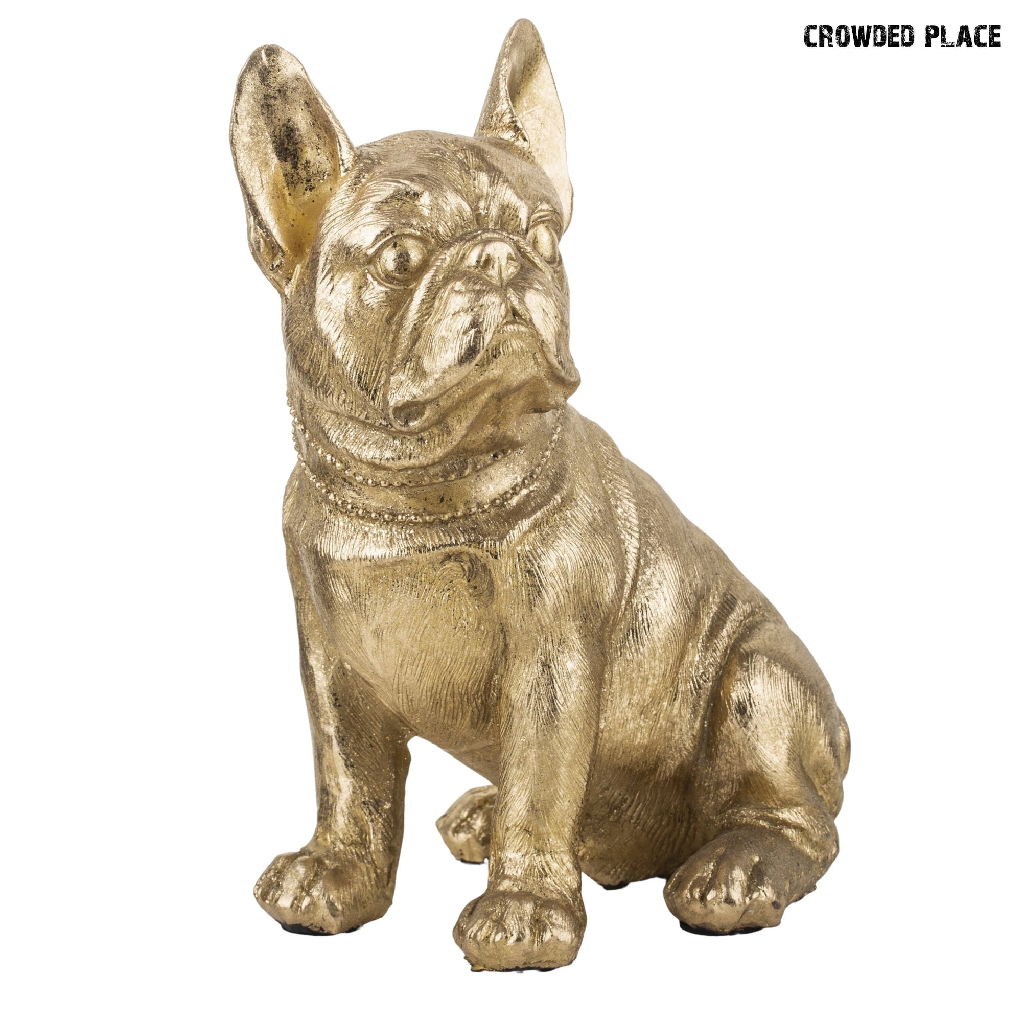 Gold Bull Dog Statue