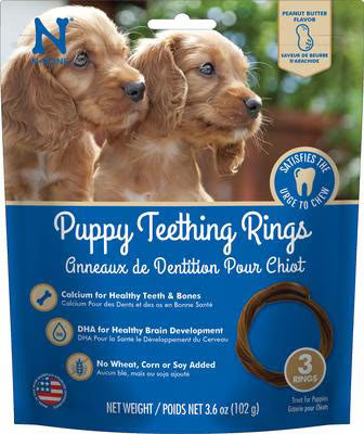 N-Bone Puppy Teething Rings Peanut Butter Flavor Dental Dog Treats