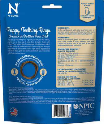 N-Bone Puppy Teething Rings Peanut Butter Flavor Dental Dog Treats