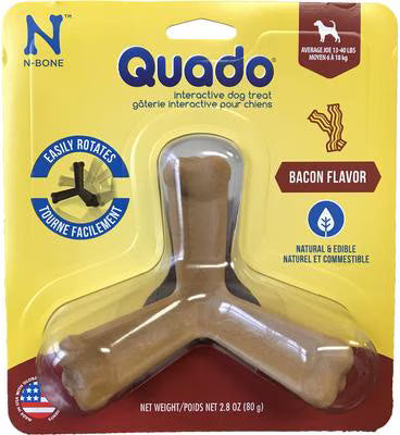 N-Bone Quado Interactive Bacon Flavored Medium Dental Dog Treat