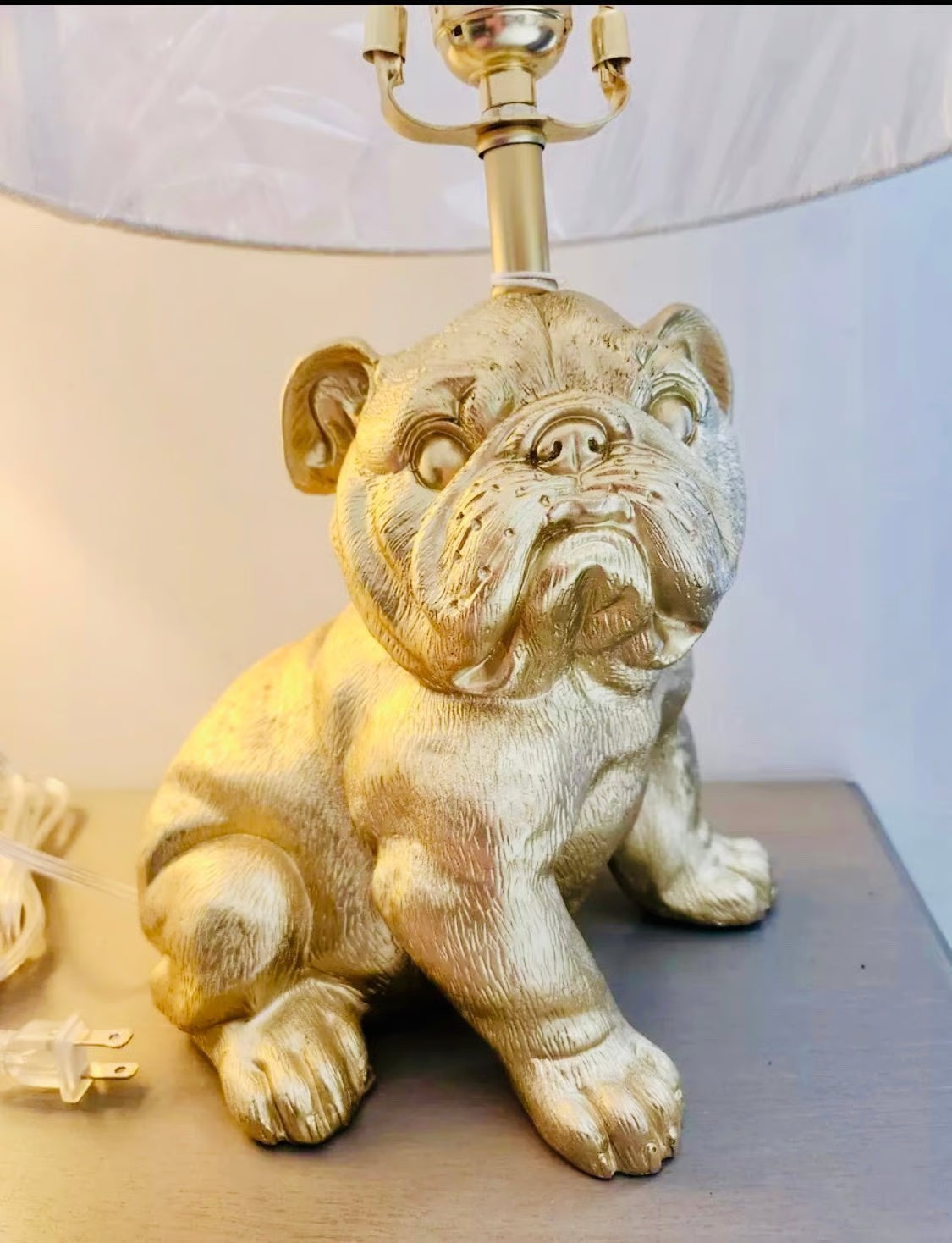 Gold Bulldog Lamp