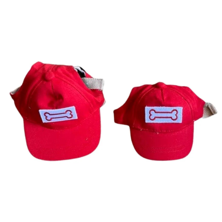 Dog Baseball Hat Red Bone