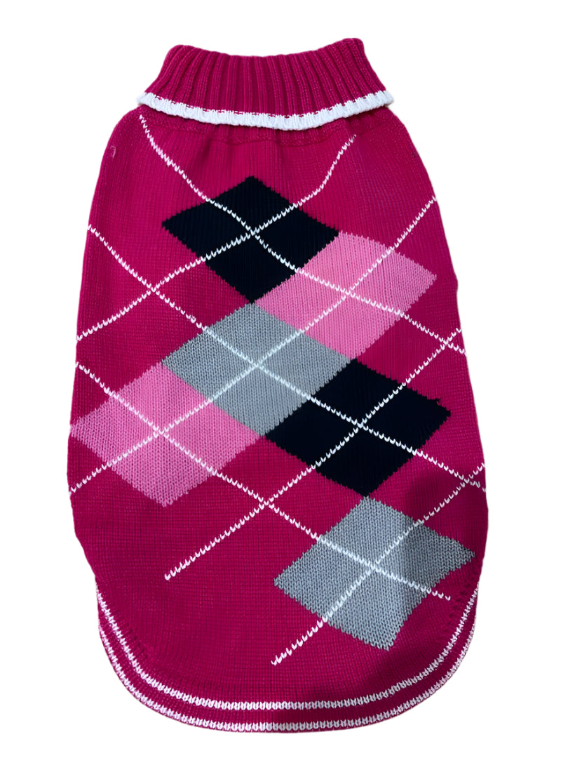 Pink Argyle Sweater