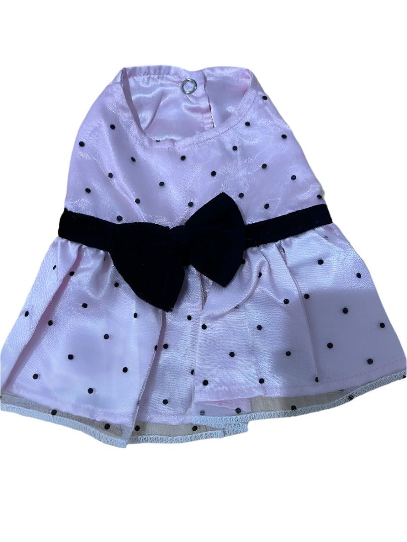 Pink Dress w/ Black polka dots